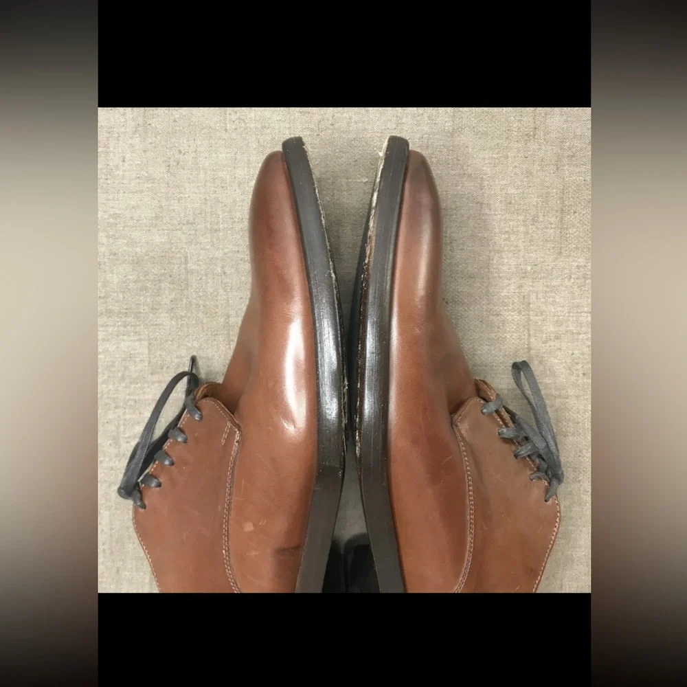 Frye Men's Derby Dress Shoes Whiskey Brown Leather Size 9D Made in Mexico
